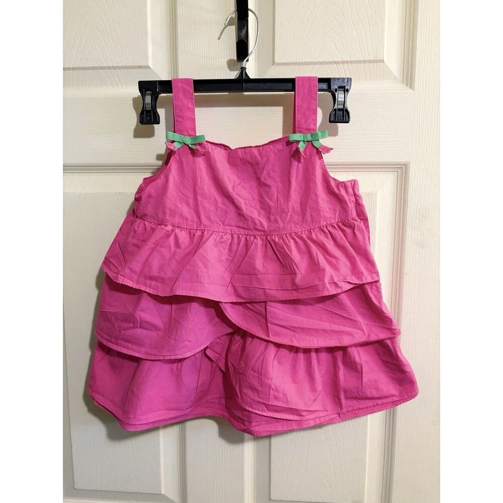 Gymboree Girls Tank Sz 9 Pink Tulip Petal Tank Top Ruffled Tier Summer Bright
